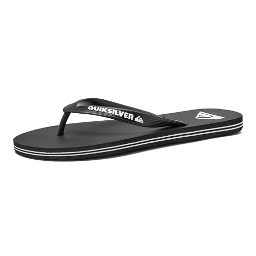 Quiksilver Herren Molokai 3-Punkt-Flip-Flop Sandale, Schwarz/Schwarz/Weiß, 45 EU von Quiksilver