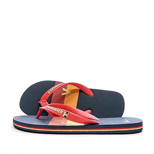 Quiksilver Herren Molokai Word Block Flops for Men Flip-Flop, RED/Blue/RED, 40 EU von Quiksilver