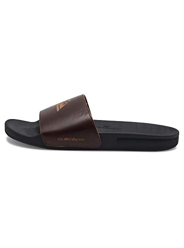 Quiksilver Herren Rivi Leather Slide Sandale, Braun, 39 EU von Quiksilver