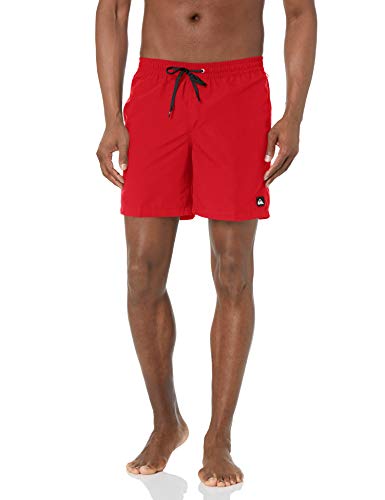 Quiksilver Herren Solid Elastic Waist Volley Swim Trunk Boardshorts, High Risk Red, X-Large von Quiksilver