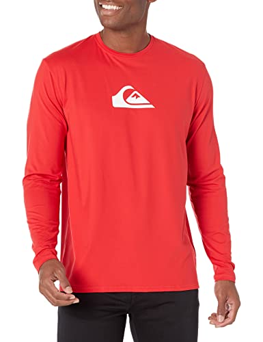 Quiksilver Herren Solid Streak Langarm Rashguard LSF 50 Sonnenschutz Surf Rash-Guard-Shirt, Rot (Quik Red), Medium von Quiksilver