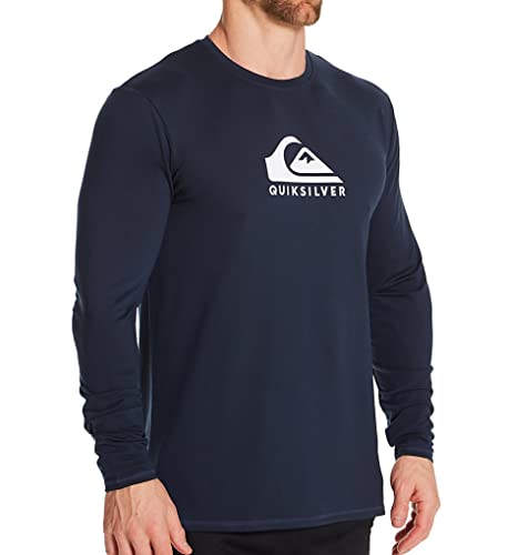 Quiksilver Herren Solid Streak Long Sleeve Rashguard UPF 50 Sun Protection Surf Rash-Guard-Shirt, Marineblauer Blazer, XL von Quiksilver
