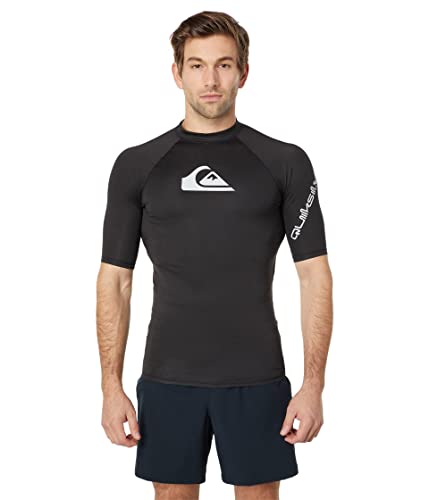 Quiksilver Herren Standard All Time Ss Kurzarm Rashguard Surf Shirt, schwarz 1, Medium von Quiksilver