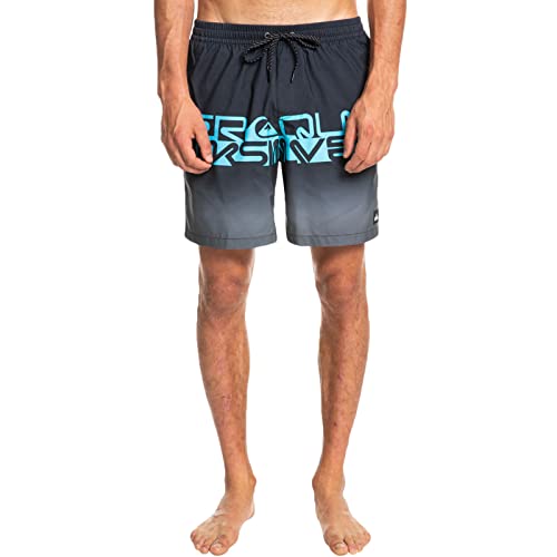 Quiksilver Herren WORDBLOCK Volley 17 Überwurf für Schwimmbekleidung, Anthracite FLORAL Flow, S von Quiksilver