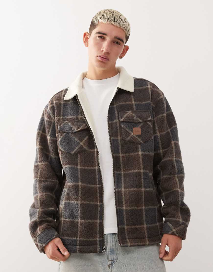 Quiksilver - Jacke aus Sherpafleece in kariertem Schokobraun-Brown von Quiksilver
