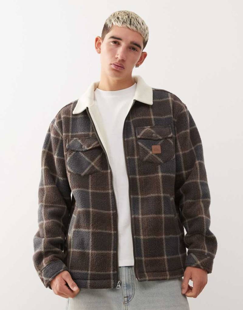 Quiksilver - Jacke aus Sherpafleece in kariertem Schokobraun-Brown von Quiksilver