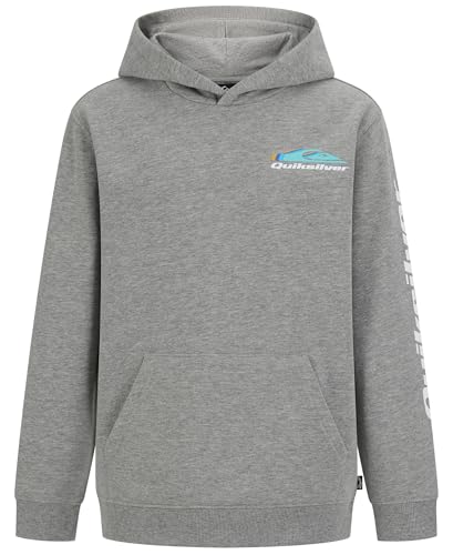 Quiksilver Jungen Pullover Hoodie Sweatshirt, Soft & Comfortable with Front Pocket Kapuzenpullover, Grau Omni Wave, 14-16 von Quiksilver