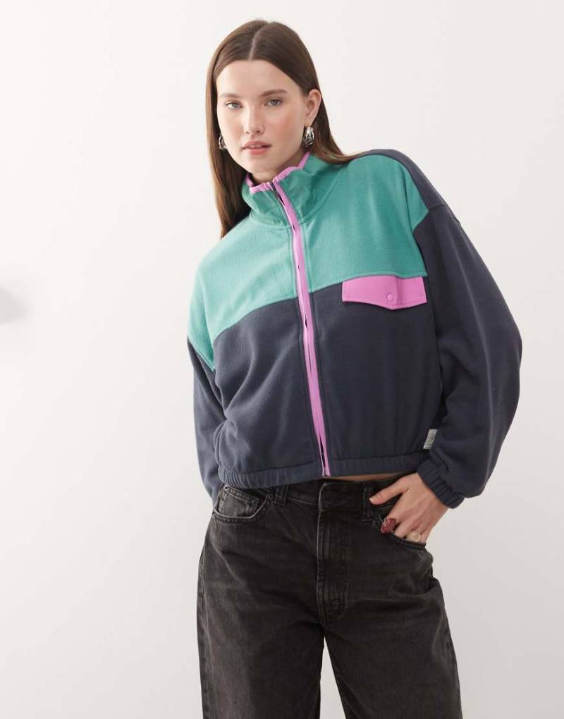 Quiksilver - Kedai - Oberteil aus Polarfleece in India Ink mit Reißverschluss-Schwarz von Quiksilver