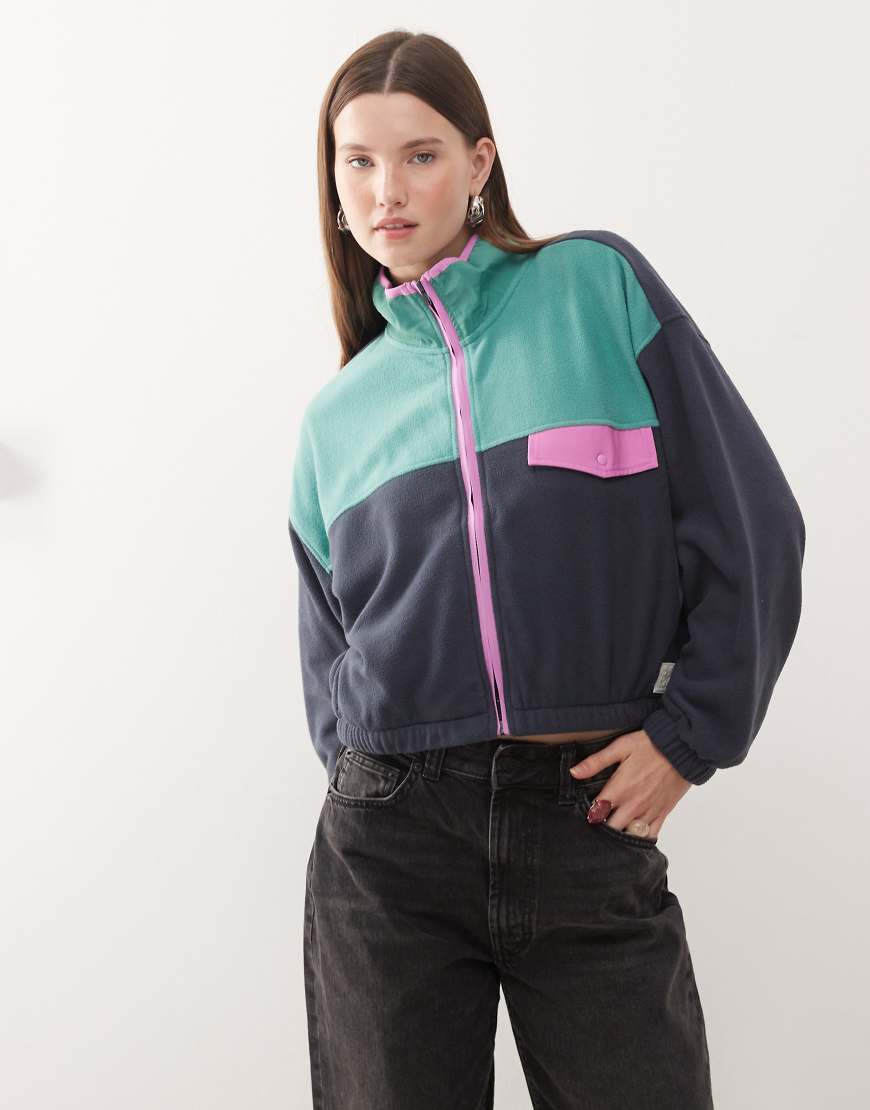 Quiksilver - Kedai - Oberteil aus Polarfleece in India Ink mit Reißverschluss-Schwarz von Quiksilver