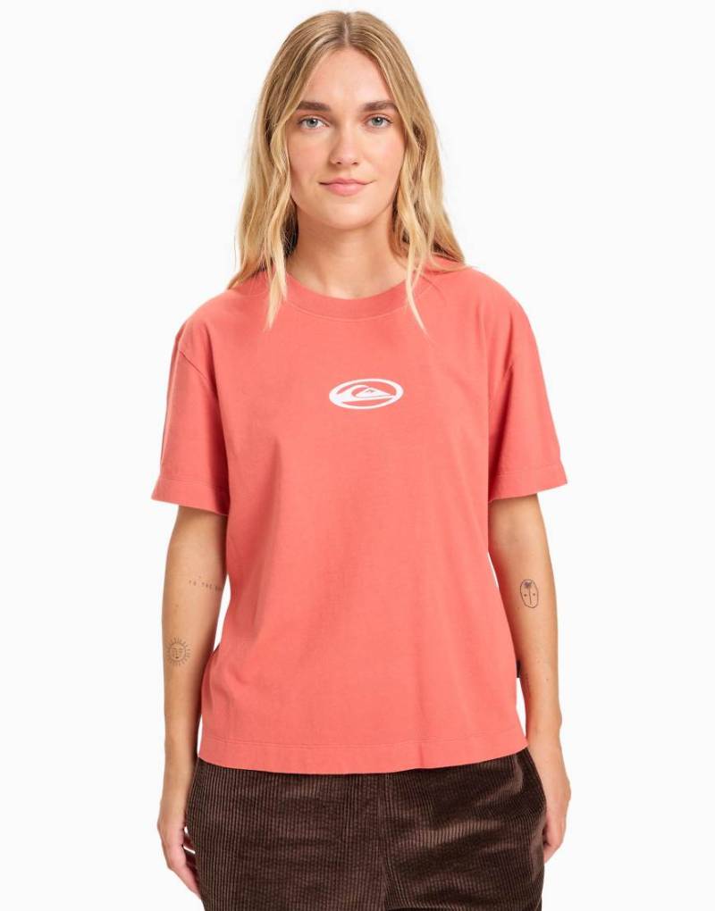 Quiksilver - Kurzärmliges T-Shirt in Mineralrot-Rosa von Quiksilver