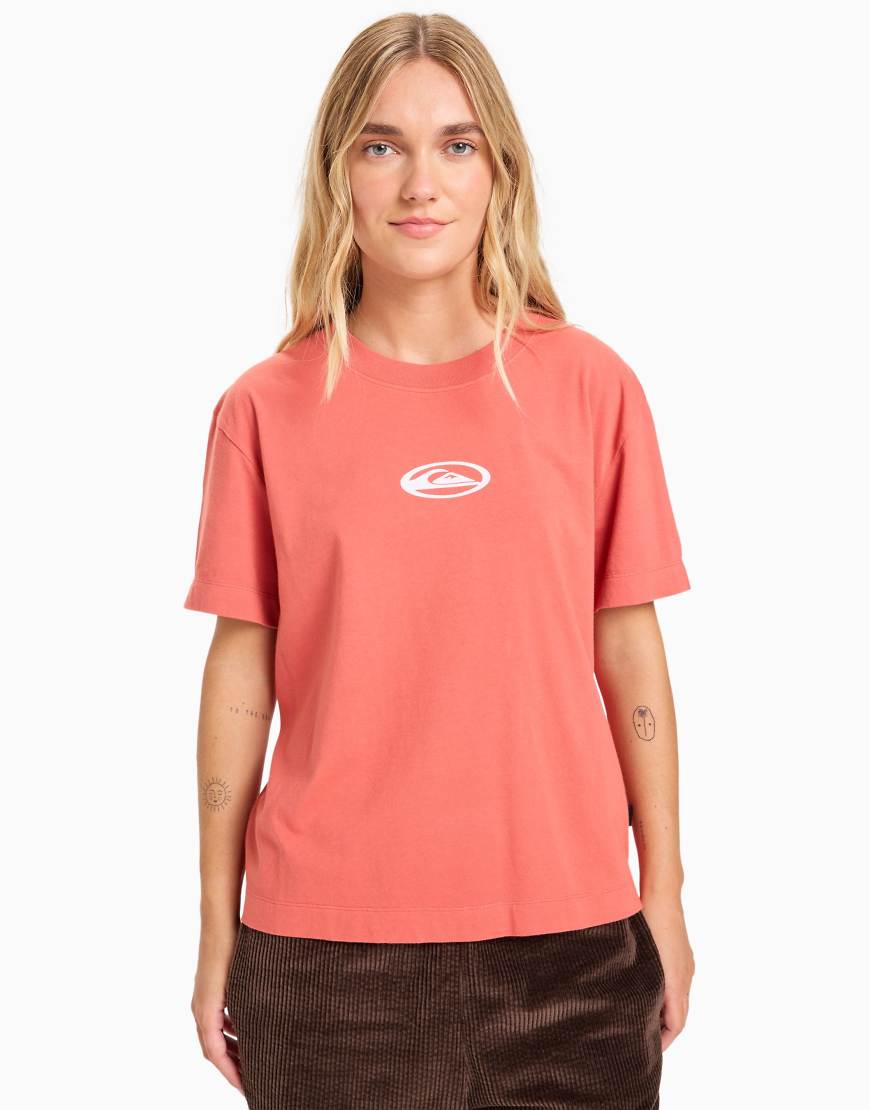 Quiksilver - Kurzärmliges T-Shirt in Mineralrot-Rosa von Quiksilver