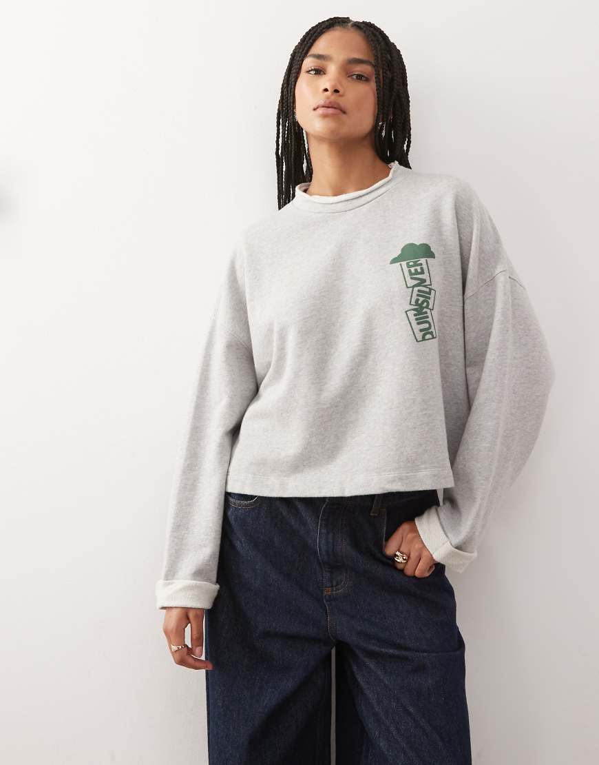 Quiksilver - Mempelas - Sweatshirt in meliertem Hellgrau mit Rundhalsausschnitt Quiksilver - Mempelas - Sweatshirt in meliertem Hellgrau mit Rundhalsausschnitt von Quiksilver