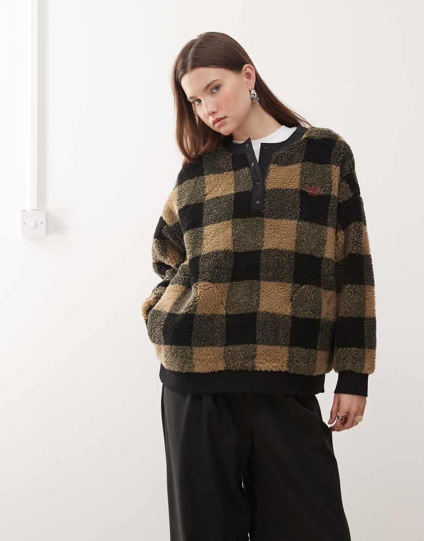 Quiksilver - Mercury Barranco - Sweatshirt aus Sherpa-Fleece in Woodlands Elmwood-Neutral von Quiksilver