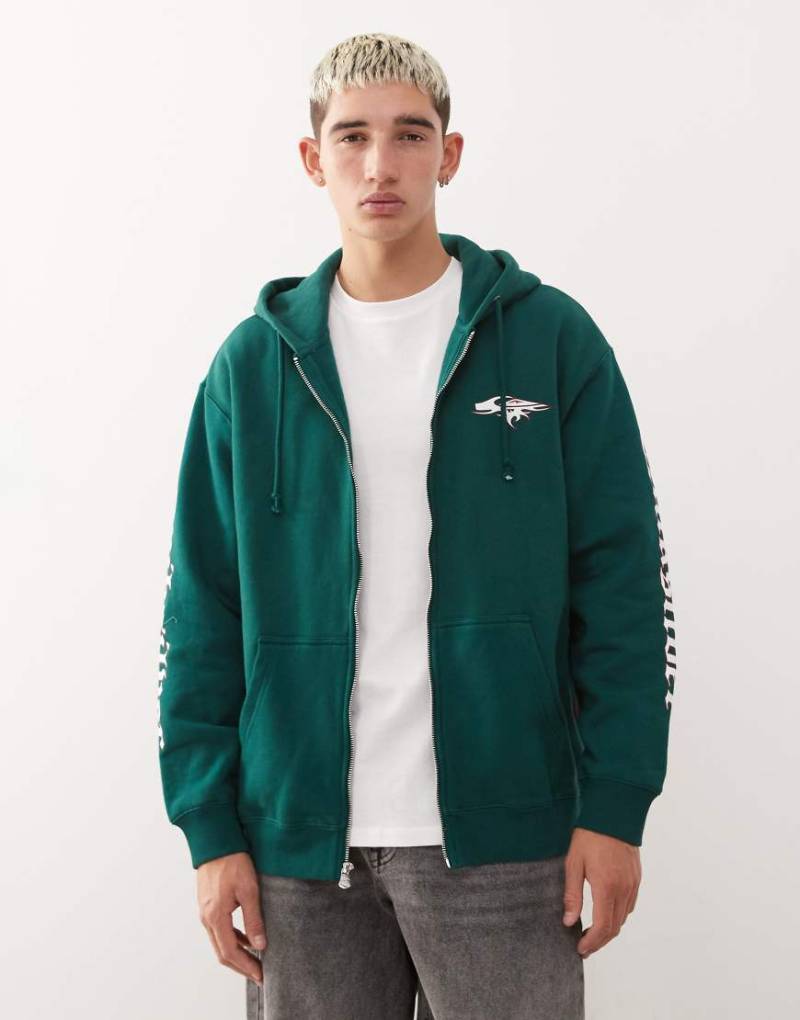 Quiksilver - Old English - Kapuzenpullover in Botanical Garden mit durchgehendem Reißverschluss-Grün Quiksilver - Old English - Kapuzenpullover in Botanical Garden mit durchgehendem Reißverschluss-Grün von Quiksilver