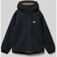 Quiksilver Regular Fit Jacke mit Logo-Patch Modell 'Overcast' in Black, Größe 152 von Quiksilver