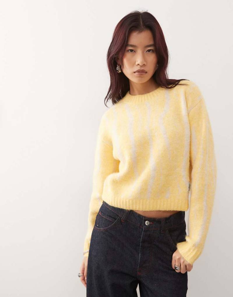 Quiksilver - Selwyn - Pullover in Rattangelb mit Rundhalsausschnitt und Muster von Quiksilver