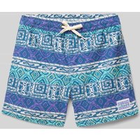 Quiksilver Straight Leg Badehose mit Label-Patch Modell 'SURFSILK' in Helltuerkis, Größe 176 von Quiksilver