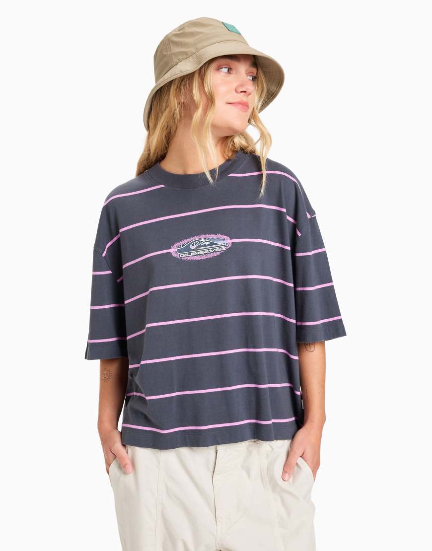 Quiksilver - Stripart - Kurzärmliges, gestreiftes T-Shirt in India Ink-Schwarz Quiksilver - Stripart - Kurzärmliges, gestreiftes T-Shirt in India Ink-Schwarz von Quiksilver