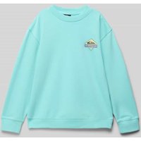 Quiksilver Sweatshirt mit Label-Print und Rundhalsausschnitt in Tuerkis, Größe 164 von Quiksilver
