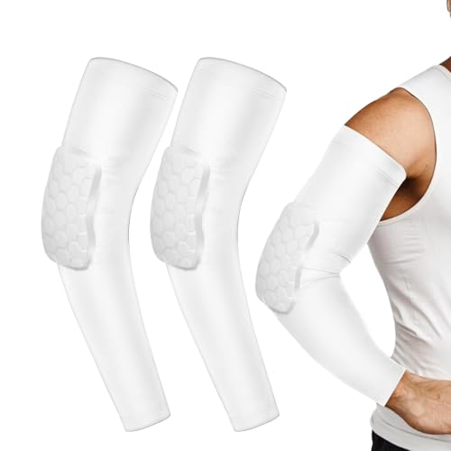 1 Parr Gepolsterte Ellenbogenschoner,Sport Armschoner Mit Impact Resistan Honeycomb Structure,Unterarm Ellenbogenschoner,für Volleyball Basketball Football,Sturzsicheren Baseball-Armstulpen von Quilax