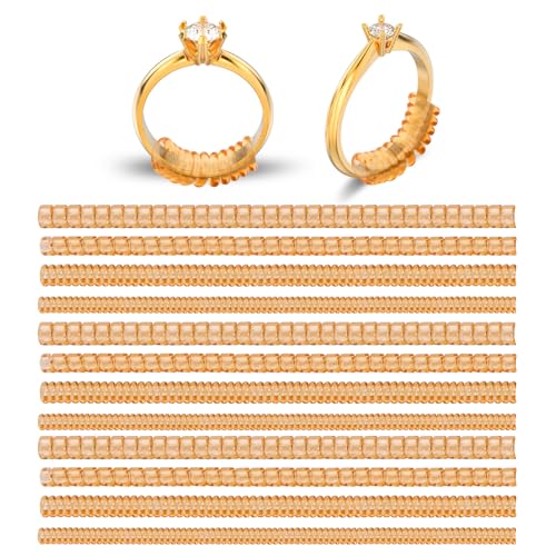 12 Stück Ringverkleinerer Unsichtbar,Ring Kleiner Machen,Ring Size Adjuster,Ring-Verkleinerung Unsichtbar,Frau Männer Trauringe,Größen Lose Ringe,Schützen Sie Ihren Rings vor Kratzern(4 Größen) von Quilax