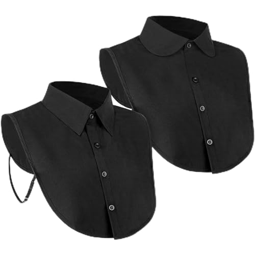 Quilax 2 Stück Abnehmbarer Krageneinsatz Damen,Blusenkragen Einsatz Damen,Fake Collar Detachable Collar,Hemdkragen Einsatz,für Formelle Kleidung Blusen Pullover von Quilax