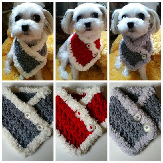 Gehäkelte Hunde Halswärmer Kleiner Welpen Schal, Acrylgarn von QuiltNCrochet