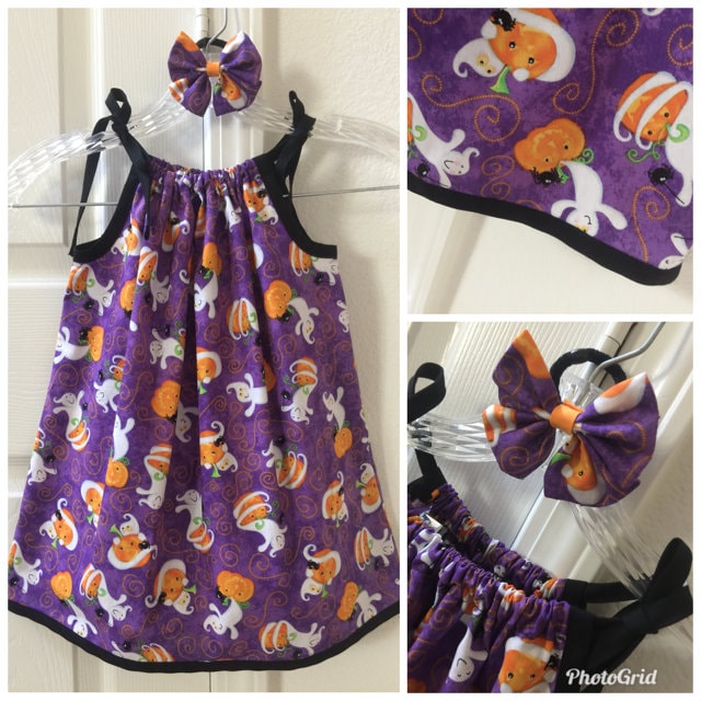 Mädchen/Kleinkind Halloween Kissenbezug Kleid. Kleinkind Geist Ghost Girls Sonnenkleid. Kleinkindkleid von QuiltNCrochet