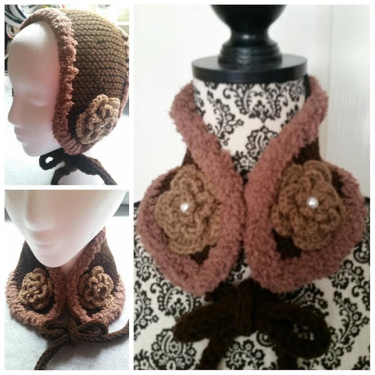 Handgestrickter Dunkelbrauner Acryl-Armstulpe-Schal | M/L von QuiltNCrochet