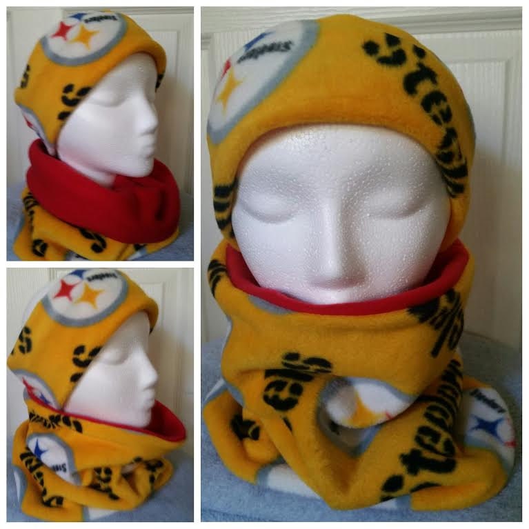 Steelers Football Fleece Stirnband & Nackenwärmer Set von QuiltNCrochet