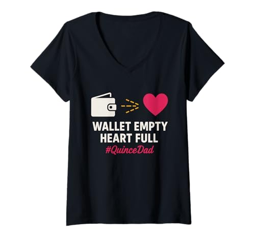Damen Vater der Quinceañera Quitte Papa 15 Años Latino Geschenk T-Shirt mit V-Ausschnitt Damen Vater der Quinceañera Quitte Papa 15 Años Latino Geschenk T-Shirt mit V-Ausschnitt von Quinceañera Party 2025 Apparel Matching Custom