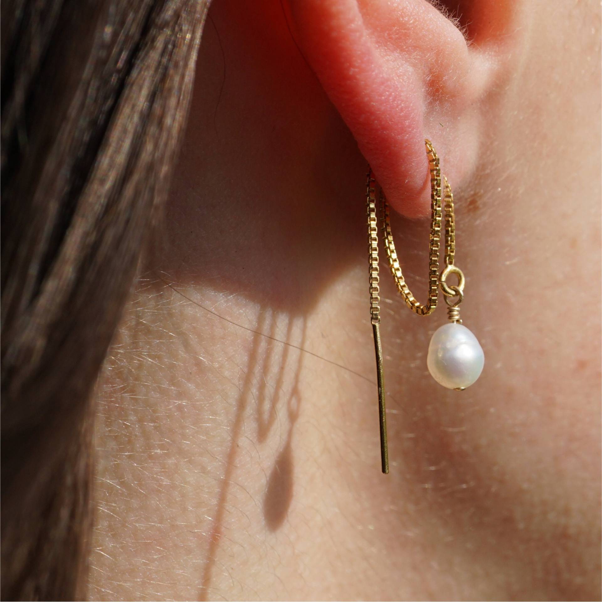 14K Gold Gefüllte Perlen-Einfädler-Ohrringe | Von Quinney Collection, Mermaidcore, Coconut Girl von QuinneyCollection