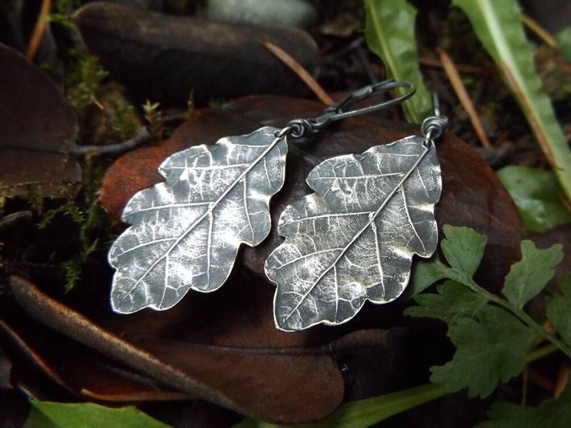 "Quercus "Eichenblatt" Ohrringe Aus Reinem Silber" von QuintessentialArts
