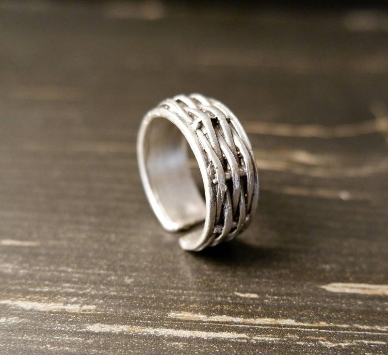 Einfacher Ring - Einzigartig Statement Ring Breit Band Unisex Minimalistisch Modern Handgemacht Verstellbar Qd25 von QuipoTR