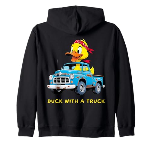Lustige Ente Humor Jungen Männer mit Trucks Kleinkinder Junge Kinder Kapuzenjacke von Quirky Duck Joke Goose Sayings Dads Sons Grandpas