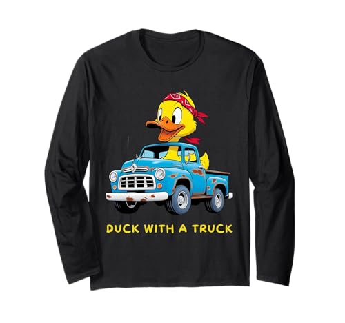 Lustige Ente Humor Jungen Männer mit Trucks Kleinkinder Junge Kinder Langarmshirt Lustige Ente Humor Jungen Männer mit Trucks Kleinkinder Junge Kinder Langarmshirt von Quirky Duck Joke Goose Sayings Dads Sons Grandpas