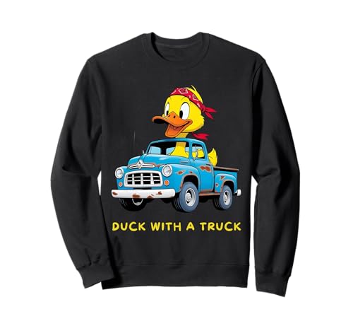 Lustige Ente Humor Jungen Männer mit Trucks Kleinkinder Junge Kinder Sweatshirt Lustige Ente Humor Jungen Männer mit Trucks Kleinkinder Junge Kinder Sweatshirt von Quirky Duck Joke Goose Sayings Dads Sons Grandpas