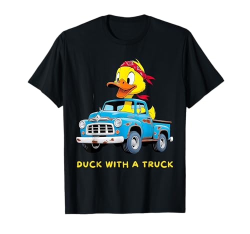 Lustige Ente Humor Jungen Männer mit Trucks Kleinkinder Junge Kinder T-Shirt Lustige Ente Humor Jungen Männer mit Trucks Kleinkinder Junge Kinder T-Shirt von Quirky Duck Joke Goose Sayings Dads Sons Grandpas