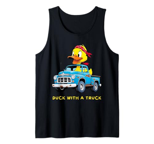 Lustige Ente Humor Jungen Männer mit Trucks Kleinkinder Junge Kinder Tank Top Lustige Ente Humor Jungen Männer mit Trucks Kleinkinder Junge Kinder Tank Top von Quirky Duck Joke Goose Sayings Dads Sons Grandpas