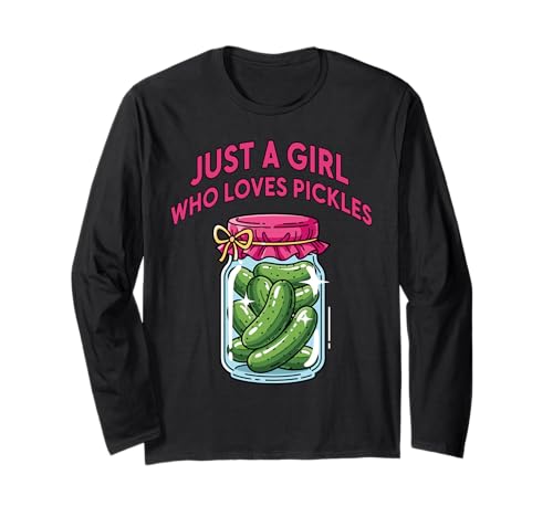 Nur EIN Mädchen, das Gurkendesign liebt Langarmshirt Nur EIN Mädchen, das Gurkendesign liebt Langarmshirt von Quirky Food Lover Design Fun Pickle Style