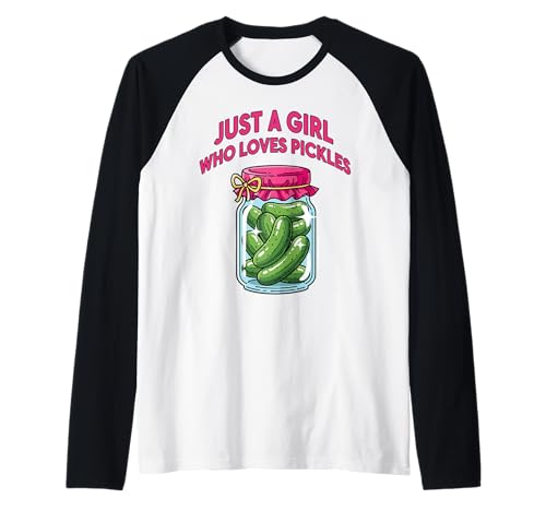 Nur EIN Mädchen, das Gurkendesign liebt Raglan Nur EIN Mädchen, das Gurkendesign liebt Raglan von Quirky Food Lover Design Fun Pickle Style