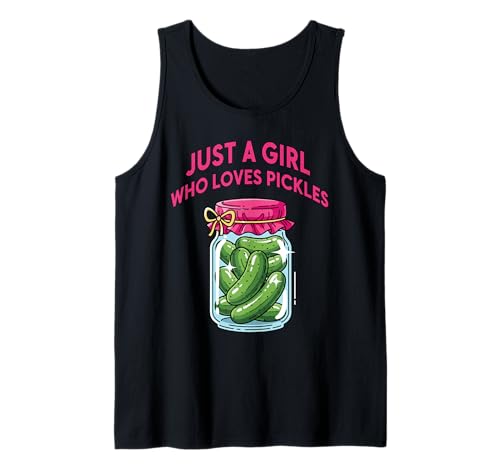 Nur EIN Mädchen, das Gurkendesign liebt Tank Top Nur EIN Mädchen, das Gurkendesign liebt Tank Top von Quirky Food Lover Design Fun Pickle Style