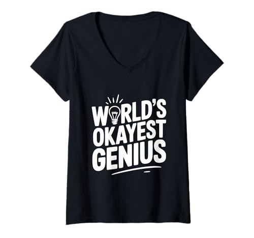 Damen Das Weltbeste Genie für kluge Leute und Nerds T-Shirt mit V-Ausschnitt Damen Das Weltbeste Genie für kluge Leute und Nerds T-Shirt mit V-Ausschnitt von Quirky Genius Apparel for the Semi-Serious