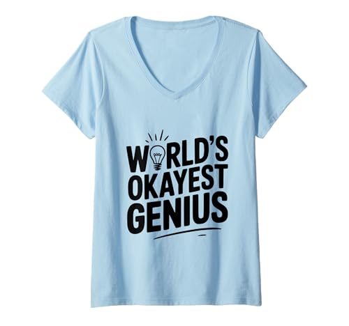 Damen Das Weltbeste Genie für kluge Leute und Nerds T-Shirt mit V-Ausschnitt Damen Das Weltbeste Genie für kluge Leute und Nerds T-Shirt mit V-Ausschnitt von Quirky Genius Apparel for the Semi-Serious