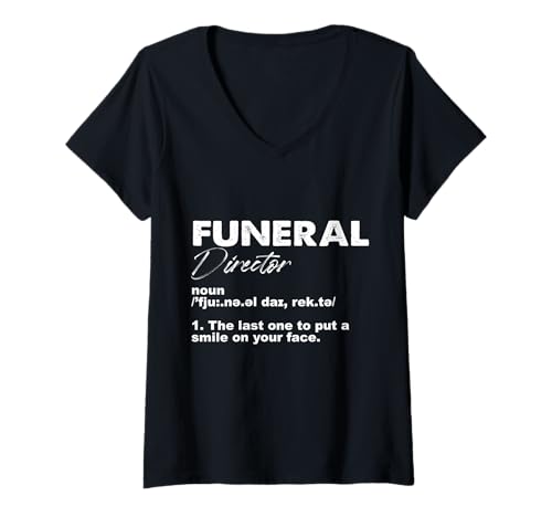 Damen Lustiges Bestattungsregisseur Definition Design T-Shirt mit V-Ausschnitt Damen Lustiges Bestattungsregisseur Definition Design T-Shirt mit V-Ausschnitt von Quirky Humor Tees