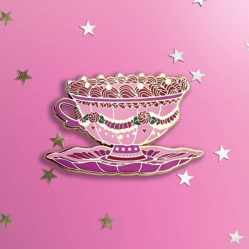 Let Them Sip Cake Anstecker Let Them Sip Cake Anstecker von QuirkyCupCo