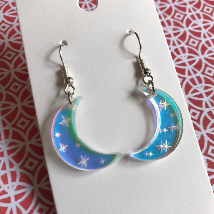 Schillernde Mond Ohrringe Schillernde Mond Ohrringe von QuirkyTurkeyDesigns