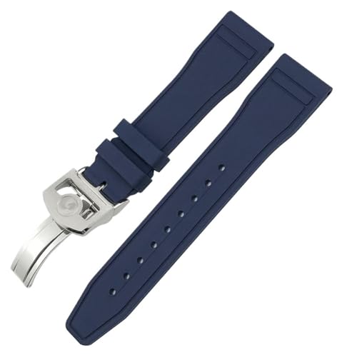 Quirxio 20 mm 21 mm 22 mm Fluorkautschuk-Uhrenarmband ， Für IWC IW3881 IW3777 Upgrade-Ersatzarmbänder Weiches Fluorkautschukband(L,20mm Rose gold) von Quirxio