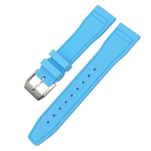 Quirxio 20 mm 21 mm 22 mm Fluorkautschuk-Uhrenarmband ， Für IWC IW3881 IW3777 Upgrade-Ersatzarmbänder Weiches Fluorkautschukband(N,20mm Black buckle) von Quirxio