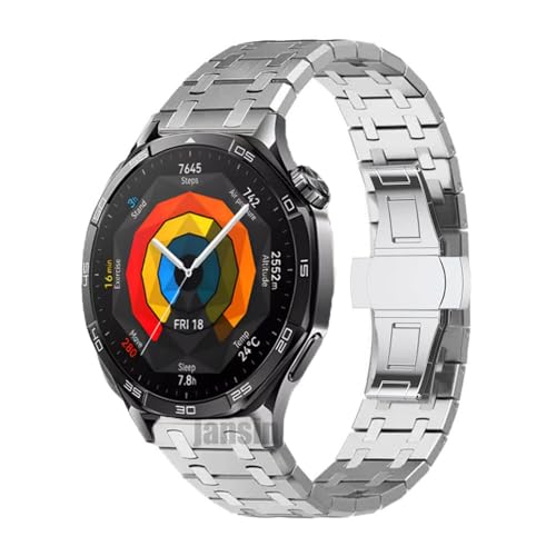 Quirxio 22mm Edelstahl Armband Für Huawei Uhr GT5 46mm Band Metall Business Armband Für Huawei Uhr GT4 46mm GT2e Uhrenarmbänder(Sliver,GT2e) von Quirxio